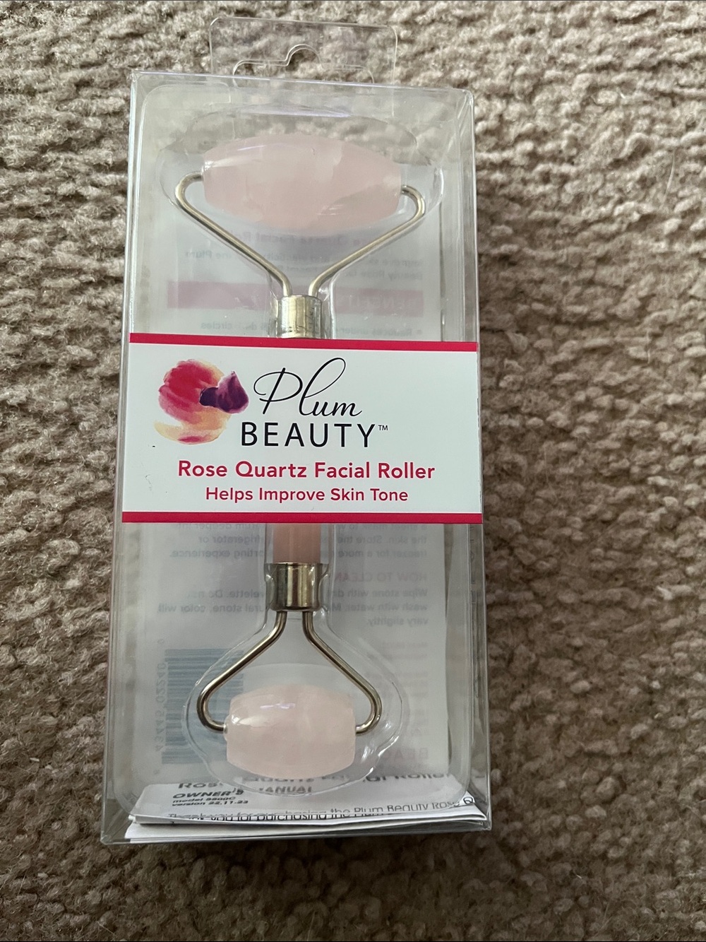 Rose Quartz Facial Roller - Pink